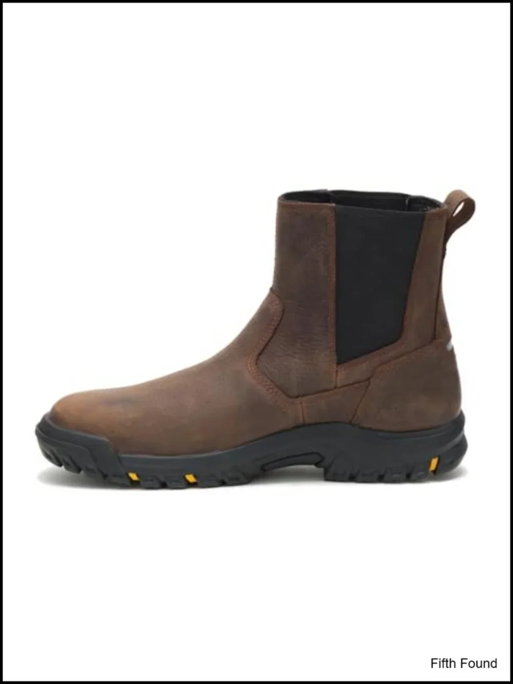 Nubuck Leather Pull-On Work Boots with Cement Construction and Mesh Lining